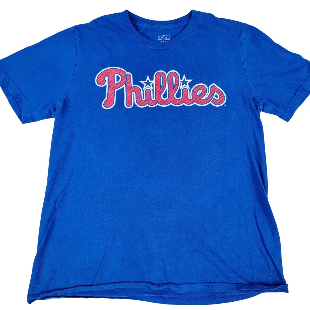 MLB Womens L 14/16 Bryce Harper Philadelphia Phillies T Shirt Blue Cotton Sporty